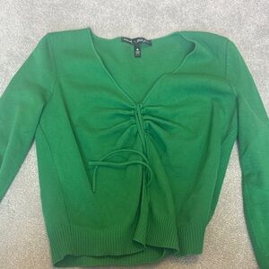 Aqua x Maeve Reilly Green V-Neck Sweater Size M